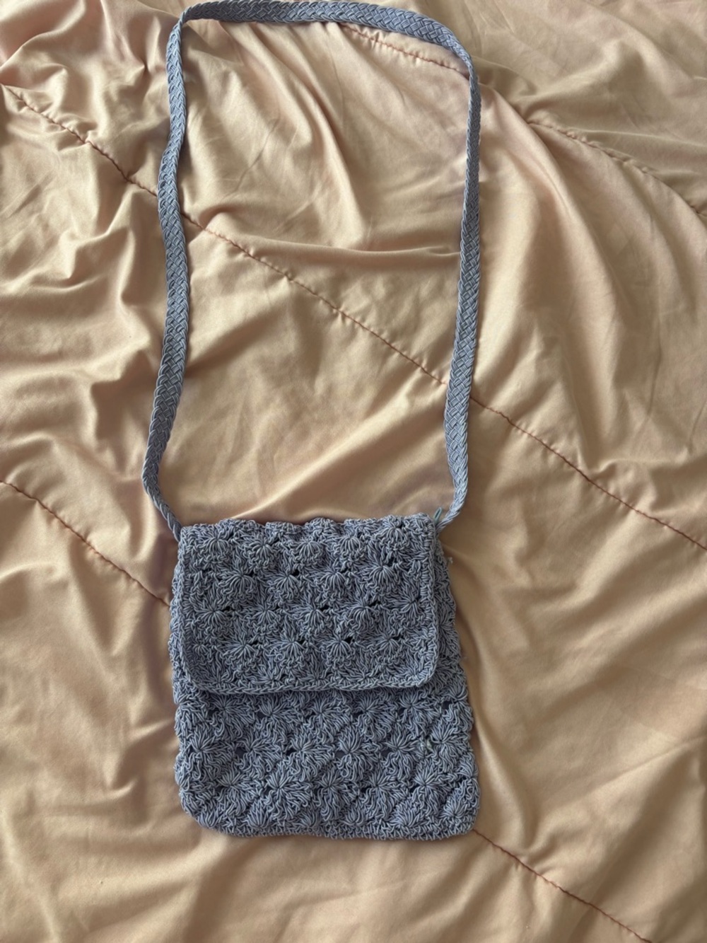 Handcrafted Light purple Crochet Crossbody Bag